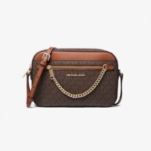 超V：MICHAEL KORS MK Jet Set 女士大号老花斜挎单肩相机包