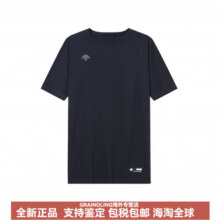 迪桑特（DESCENTE）圆领Logo印花合身短袖透气T恤男款 海军蓝 S