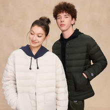 保暖服饰：Champion 冠军轻薄羽绒服男25冬季女排骨短款羽绒外套377元