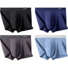 浪莎桑蚕丝抑菌男士内裤男平角裤A类棉质舒适透气中腰裤头4条装组合129.95元(需领券)