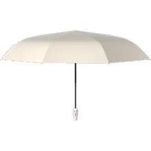 左都（ZUODU）反向雨伞女超大号雨具全自动伞营折叠伞男双人营车载雨伞晴雨两用 米咖色 10骨