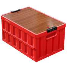 纳份爱露 车载收纳箱 大号 50L 米色 木盖 折叠储物箱 户外汽车后备箱整理箱28.9元