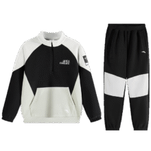 安踏 抗静电摇粒绒套装冬装加厚保暖运动服两件套男童加绒套装安踏童装113元