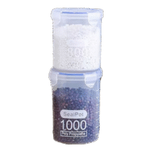 日系收纳 桌面收纳盒收纳架 1000ml*2个 食品收纳罐0.99元(合0.49元/件)