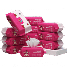 迪士尼婴儿手口湿巾卸妆湿巾草莓熊湿巾40抽新生儿宝宝手口湿巾3 厚款 1枚 【尝鲜体验】1大包1元(需领券)