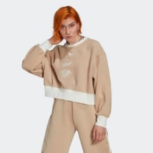 阿迪达斯三叶草 三叶草大logo时尚潮流气质简约女子圆领卫衣短款女装