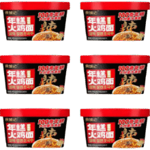 临期：食城记 年糕火鸡面207g*6桶 甜辣味
