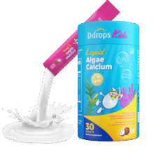 Ddrops滴卓思 红海藻钙镁锌婴幼儿童液体钙 添加维生素d3+K2  30条/罐245元 (满199减6,月销3000+)