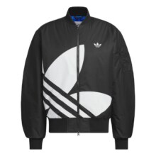 adidas阿迪达斯三叶草 情侣款复古宽松运动立领夹棉外套