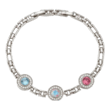 XUPING旭平首饰仿水晶时尚百搭圆饼手链饰品送女士生日礼物 1号色-彩色 约17+2cm26元 (券后省20)