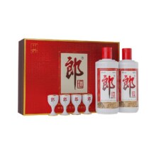 郎酒郎牌郎酒普郎礼盒53度酱香型高档白酒500ml*2瓶婚宴粮食酒267.9元+18.29元淘金币(需领券)