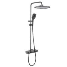 PLUS会员、国家补贴：京东京造 双子星淋浴花洒套装喷枪增压巨幕顶喷手持四功能双旋钮大置物台