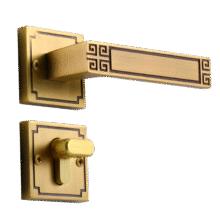固特黄铜门锁新中式室内门锁卧室房门锁磁吸静音家用木门铜锁具门把手 0818-黄古 左右方向通用