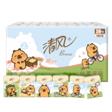 清风【李昀锐同款】卡皮巴拉手帕纸4层6张*30包 湿水不易破3.9元
