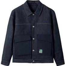 gxgjeans 美式复古加厚加绒牛仔外羽绒服 牛仔蓝
