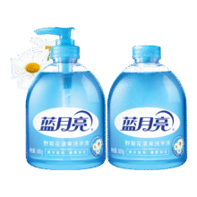 需首购、小程序、PLUS包邮：蓝月亮洗手液泡沫丰富清爽去油去腥500g+洗手液补充装500g
