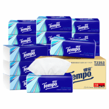 【买3件加赠】Tempo得宝家用抽纸无香大包纸巾4层加厚100抽16包37.61元(需领券)