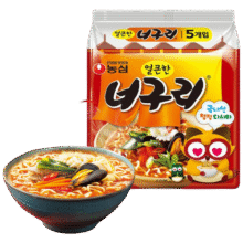 农心（NONGSHIM）韩国进口 浣熊乌龙面 辣味 120g*5 五连包