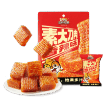 首购：三只松鼠 素大刀肉辣条200g*5袋、200小包