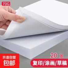 【京东物流】a4纸打印纸白纸复印纸广告纸草稿纸儿童画画纸70g白色复印纸办公用纸 70g-a4纸/20张0.01元