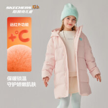 双十一，Skechers斯凯奇 儿童中长款羽绒外套冬季男女童梭织保暖连帽羽绒服219.31元(需领券)