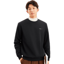 鸿星尔克舒暖绒|卫衣男秋冬新款加厚保暖休闲长袖套头衫运动服上衣男装 正黑 M90元 (券后省19)