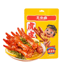王小卤虎皮凤爪(W3) 混合味68g*6袋 鸡爪 零食 卤鸡爪  杨幂推荐