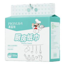 小厨师厨房纸清新风加厚食品级厨房用纸300张悬挂抽取式擦手纸 2层 300张*1提0.98元