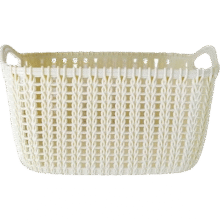 桌面收纳篮杂物筐 仿真编织篮【1个】1元