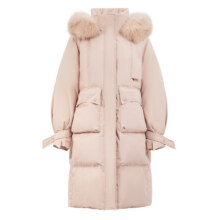 天降礼金、88VIP：雪中飞 甜酷长款狐狸毛领羽绒服 多色可选270.3元+1000淘金币(需领券、需福利礼金)