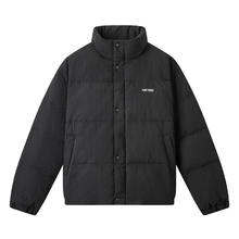 gxgjeans 美式短款立领华夫格羽绒服 黑色