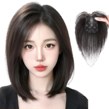 天空树假发片女轻薄无痕遮白发增发量蓬松全真发前额递针真人发丝 气质八字款-【7*11】自然色 27cm