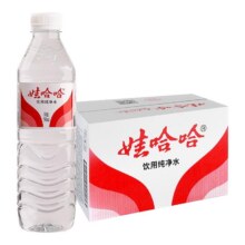 娃哈哈饮用纯净水 596ml*24瓶纸箱塑膜 家庭办公车载家用饮用水18.89元，需三人团。