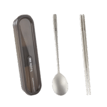 双枪 钛健康不锈钢筷子 勺子套装 便携餐具盒整套学生上班族专用2件套8.5元(需领券)