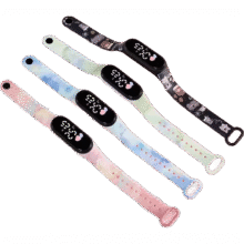 小学生手表只看时间森系少女初高中高颜值儿童电子运动手环男女孩 水彩绿夏天1元