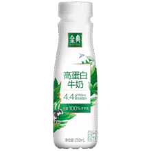 首购、PLUS：金典 4.4g高蛋白纯牛奶 250ml*1瓶