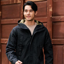 AKCLUB 男装春季新复古回潮经典连帽帆布休闲外套男士夹克男工装447.6元