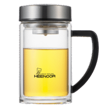 希诺 HEENOOR 双层玻璃杯 带把手 泡茶杯 XN-9321 435mL