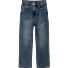 双十一：森马 牛仔裤女抓毛长裤女生冬季半松紧腰直筒裤美式休闲53.5元(需领券)