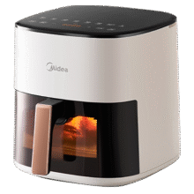 美的（Midea）空气炸锅免翻面 5.3LAI智能烹饪蒸汽嫩炸 空气炸锅蒸烤一体 可视大视窗  家用大容量 MF-KZC5388