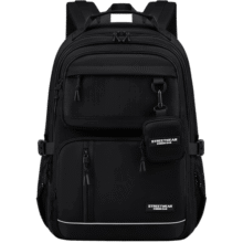 Edison高中生书包大容量反光护脊防泼水中学生双肩背包2486-1黑色209元