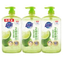 PLUS会员：超能 离子去油洗洁精 爆汁鲜柠1kg*3套装