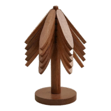 一棵树隔热垫餐桌垫杯垫防烫垫耐高温餐垫锅垫碗垫家用盘垫砂锅垫 楠竹胡桃色-叶片1个【无底座】0.98元