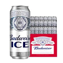 百威冰啤酒8.0°P经典拉格500ml*18听口感清爽罐装整箱批发囤货
