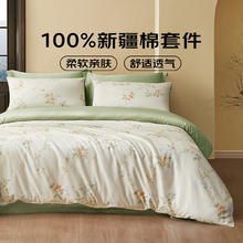 LOVO 乐蜗家纺 床上用品双人床单被套 沐春诗集 1.5米 床单款 （被套200*230cm）159元