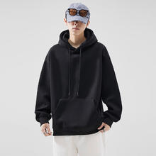 PLUS包邮：连帽卫衣 黑色 XL 男士秋季宽松加绒情侣运动服