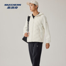 斯凯奇（Skechers）男士秋冬季羽绒外套梭织短款羽绒外套 棉花糖白/0074 S