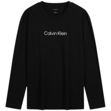 Calvin KleinJeans25秋季新款男士休闲通勤ck字母印花圆领打底衫长袖T恤上衣 UB1-太空黑 S