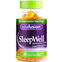 小熊糖vitafusion美国进口褪黑素安眠助睡眠退黑色素睡眠软糖60粒*2瓶