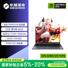 机械革命 蛟龙16Pro 2025 16英寸游戏电竞笔记本电脑(R9-8945HX 16G 1T RTX5060 300HZ 灰)